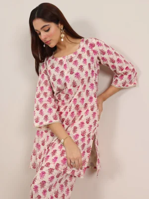 Pink Printed Pure Cotton Co-Ord Sets